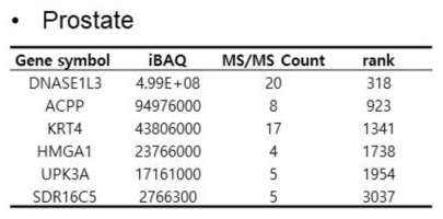 전립샘 특이적 단백질 리스트