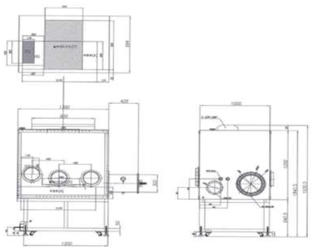 New layout for shielded glovebox