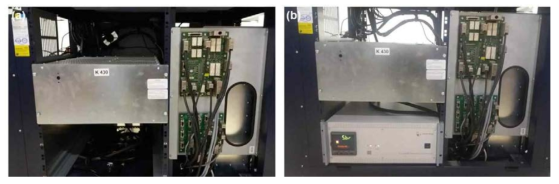 (a) Original XRD system and (b) XRD system installed with high temperature controller