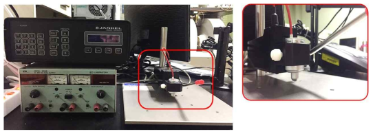 4-point probe analytical system for measuring the electrical conductivity of un-doped-, and doped pellets with 10 mol% trivalent-, and/or tetravalent-dopants