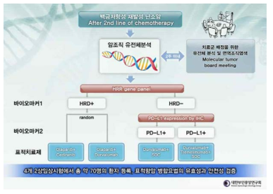 재발성 난소암에서 우산형임상시험의 모식도