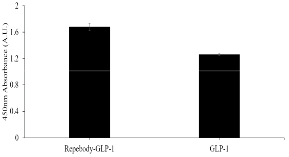 리피바디-GLP-1 접합체의 GLP-1 수용체에 대한 결합력