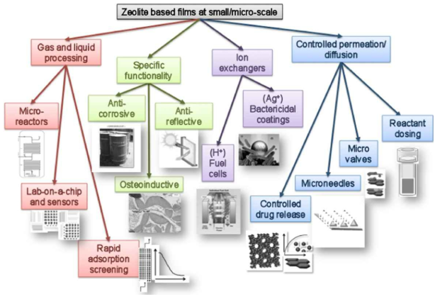 나노/마이크로 스케일에서 제올라이트 막을 이용한 다양한 적용 분야들
