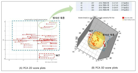 단백콩 추출물의 PCA 분석 결과