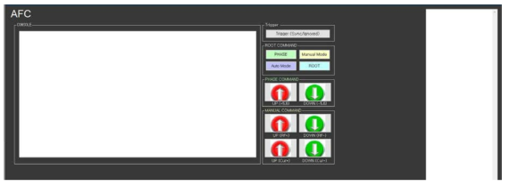 RF 주파수 제어장치 표적 제어프로그램 GUI화면