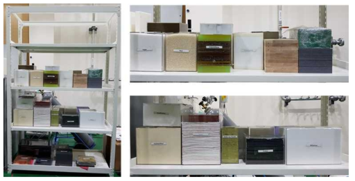제작된 복합방사선 물질 분별 실험용 시편 (40종)
