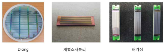 이중에너지 X-선 영상센서용 Si PIN photodiode 제작공정 실사진 (후 공정 및 패키징)
