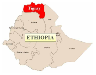 북 에티오피아 티그레이 (Tigray) 지역 위치