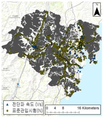 울산광역시 내 지반조사 데이터 수집 현황