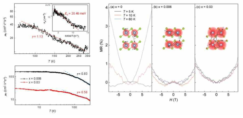 온도에 따른 transport 특성 결과 및 Magnetoresistance 거동 분석