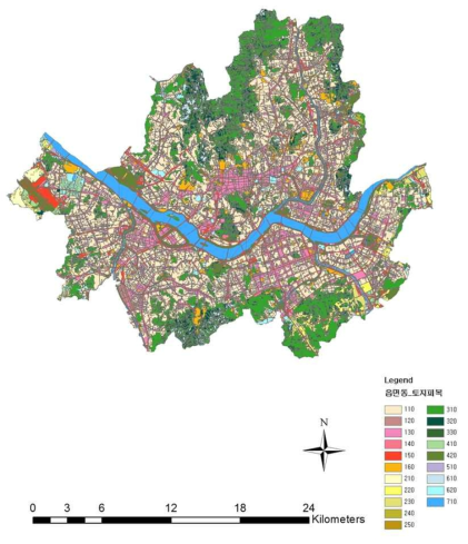 서울시 토지피복도(2013년 기준)
