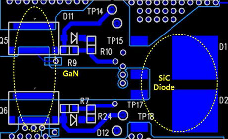 GaN과 SiC Diode 병렬연결 Layout