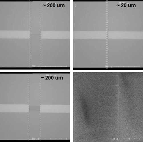 나노센서칩 식각공정 패턴의 CD-SEM 이미지