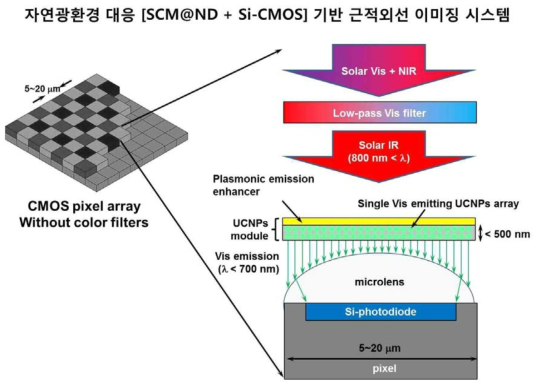 자연광환경 대응 파장변환 나노포토닉스 구조체 및 Si-CMOS 결합체 기반 근적외선 이미징 시스템