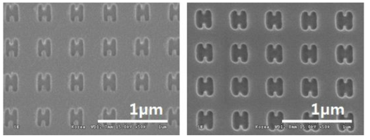 Flexible 복제 몰드를 이용하여 제작한 H 패턴의 SEM image