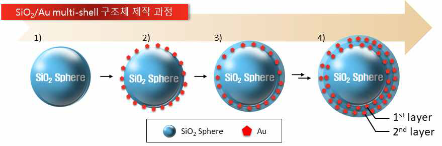 SiO2/Au multi-shell 구조체 제작