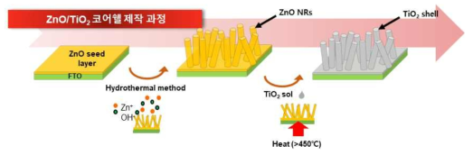 ZnO/TiO2 코어쉘 제작 과정