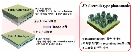 3차원 구조 ZnO 고효율 광전극의 컨셉 모식도