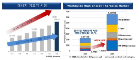 에너지 치료기 시장규모 및 전세계 에너지 치료 시장 규모