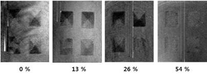 1.5um 정사각형 패턴 내 반강자 성체의 비율에 따른 자구의 변화