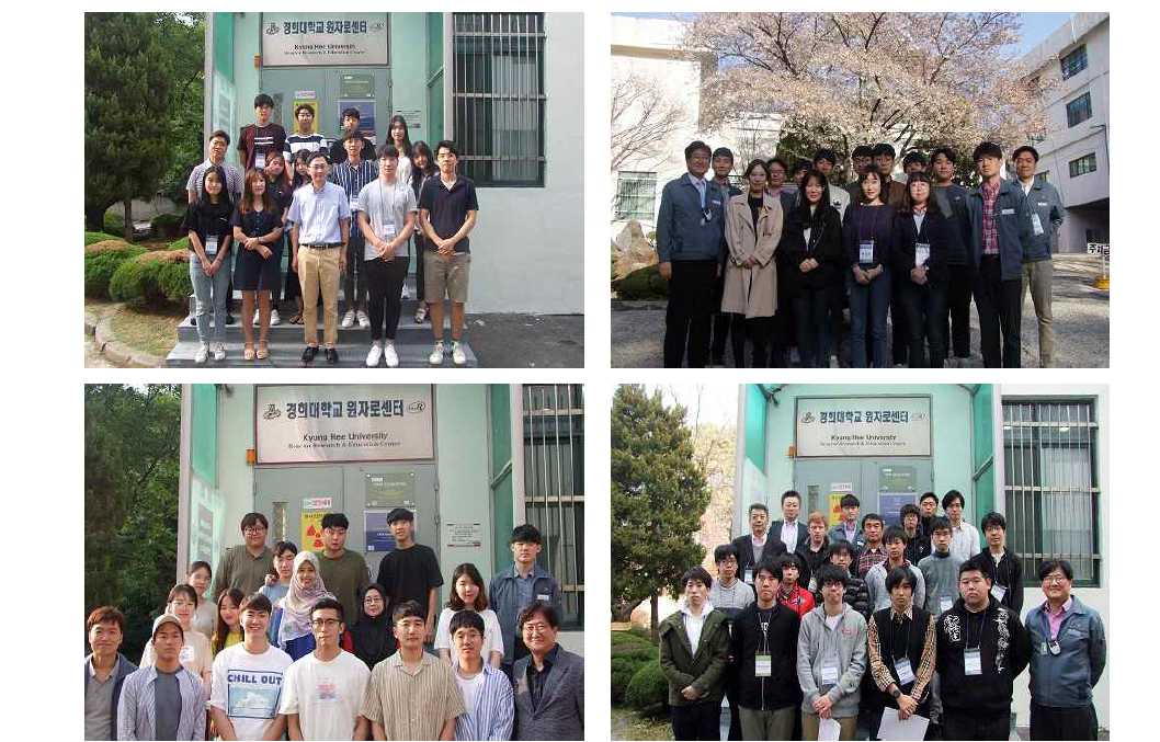 각 학교 및 산업체의 참여 학생 및 직원들의 단체 사진