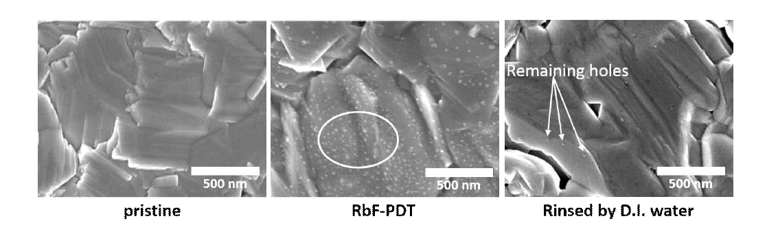 RbF-PDT 공정 전후, CIGS 표면의 SEM image