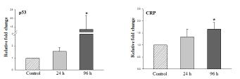 4-NP(100 μg/L)에 대한 cytotoxicity – related genes의 발현 변화