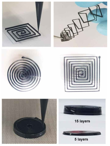 3D 프린팅용/전자파차폐용 잉크를 이용하여 구현한 다양한 프린팅 형상