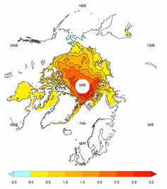 Decadal winter-mean trend of SIIT (unit of colorbar is K per decade)