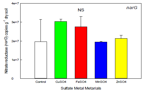 각 Sulfate metal materials 의 narG양