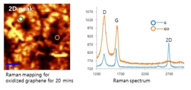 그래핀 산화 공정 후 Raman mapping 측정 결과