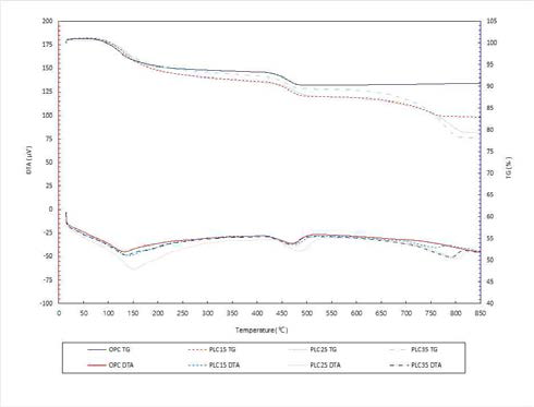 TG/DTA 분석 (3일 재령)