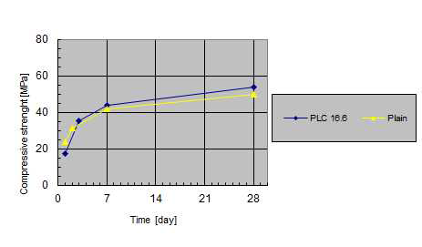 PLC 16.6의 압축강도 특성