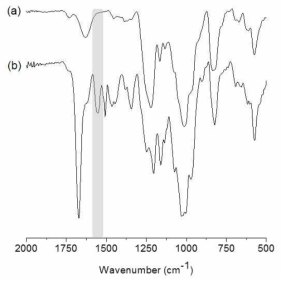 후코이단(a)과 후코이단 카테콜(b)의 FT-IR 스펙트럼