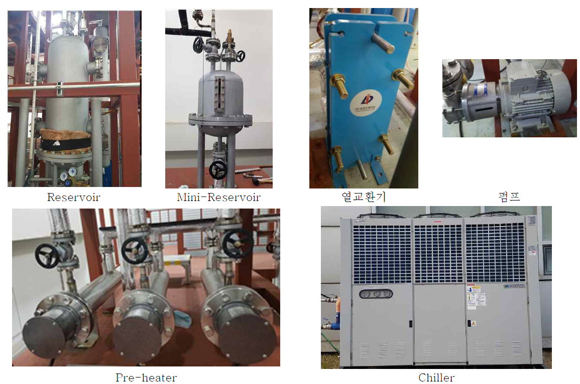 본 실험장치 냉각계통 설치 사진