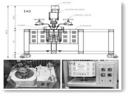 An engineering drawing of the decomposition reactor