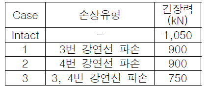 비부착식 강연선의 손상 시나리오