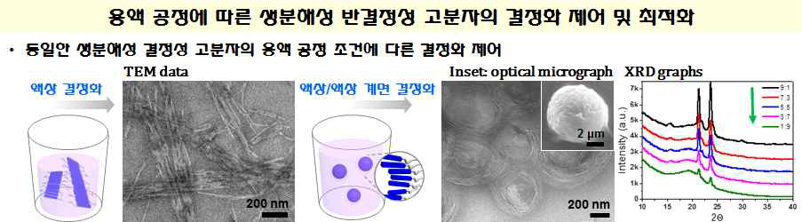 용액 공정에 따른 액상 결정화 조건 최적화 유도 및 내부결정성 제어