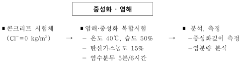 염해·중성화 복합열화시험 모식도