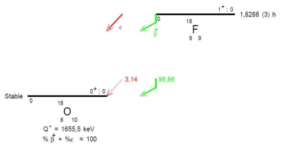 동위원소 O-18의 붕괴모형