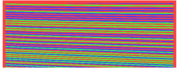 본 연구에서 개발된 단색 구조광 패턴을 조사하여 촬영한 영상의 띠분할 결과 영상. 이 영상에서의 컬러는 띠분할 결과를 알기 쉽게 표현하기 위한 의색(false color) 임