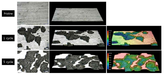 디지털 현미경을 이용한 충/방전에 따른 리튬 몰폴로지 변화 관찰 및 3D 분석