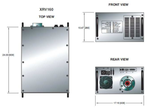 XRV320P&N4500 고전압발생장치 외형 및 구성(XRV160 2 개로 구성) (출처: XRV 1.8 ∼ 6.0 KW X-RAY GENERATOR 제품설명서, 128060-001 REV. H)