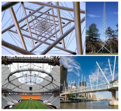 Various shapes of tensegrity structure