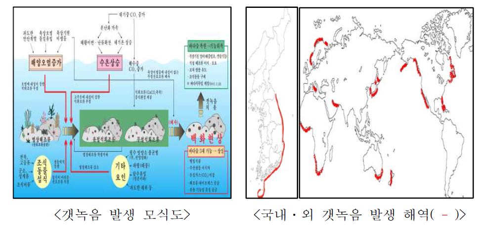 갯녹음 발생 및 해역 (출처:해양수산부 수산자원정책과)