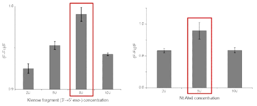 Polymerase 및 nicking endonuclease 농도 최적화