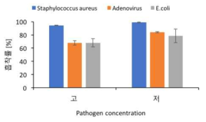 유해균 농도별 흡착률 확인