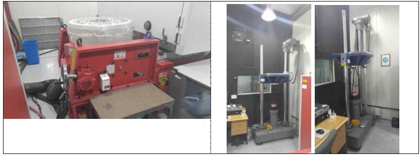 한국 신뢰성 기술센터(대전광역시 소재)의 진동 및 충격시험 장비