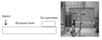 Resonant beam excited by a pneumatic air gun