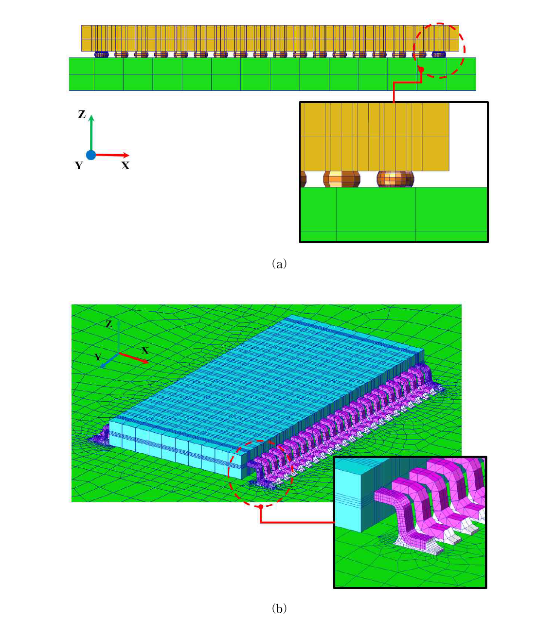 Finite Element Model of Components ((a) BGA Package, (b) TSSOP)